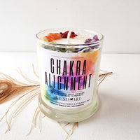 7 CHAKRA crystal candle for alignment, purification, cleansing & meditation