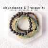 ABUNDANCE & PROSPERITY bracelet set for attracting success, money, and wealth - Tiger's eye, Citrine, Pyrite, Green Aventurine