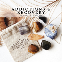 ADDICTIONS & RECOVERY crystal set for emotional, mental, spiritual, physical dependency recovery and healing