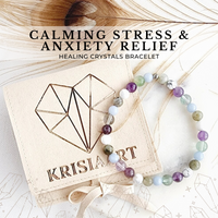 CALMING STRESS & ANXIETY RELIEF intention bracelet for mental health balance - Amethyst, Fluorite, White Howlite, Angelite, Labradorite / 6mm