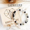CAPRICORN zodiac bracelet - Rose Quartz, Black Onyx, Rutilated Quartz, Labradorite / 6mm