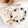 CAPRICORN zodiac bracelet - Rose Quartz, Black Onyx, Rutilated Quartz, Labradorite / 8mm