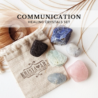 COMMUNICATION crystal set for clear expression, harmony, understanding, calming anxiety when speaking in public