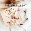 HAPPINESS intention bracelet for attracting joy, love, pleasure, manifesting happy life - Pink Opal, Tiger's Eye, Moonstone, Amethyst, Rose Quartz, Clear Quartz / 6mm