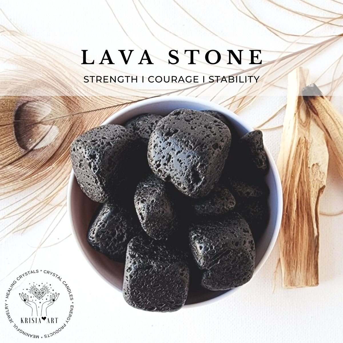 Black LAVA STONE tumbled stone, volcanic rock for strength, courage, stability reiki healing root chakra meditation