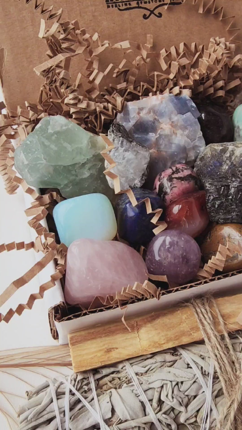 Vol.1 Beginner crystal kit for reiki meditation, home decor & positive energy
