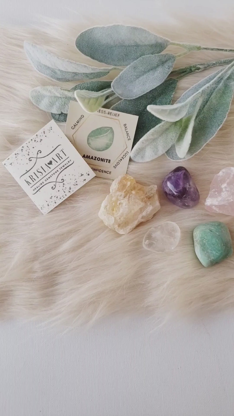 HEALTHY PREGNANCY healing crystals set for calming stress during pregnancy, meditation & anxiety relief