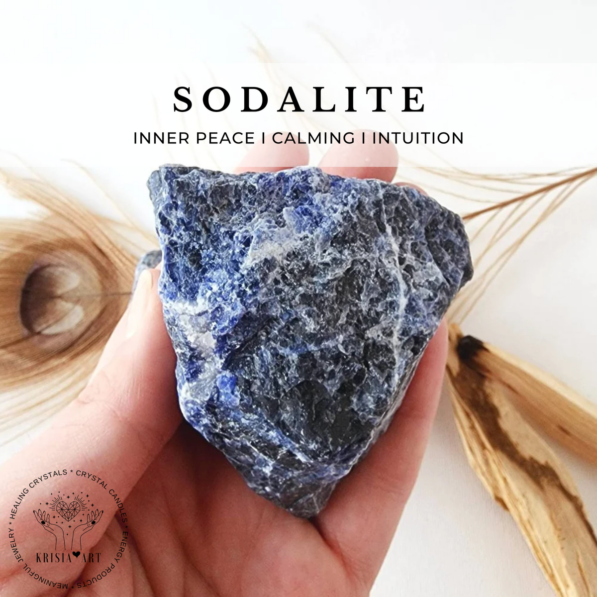 Large SODALITE raw stone for inner peace, calming, intuition reiki healing throat chakra meditation