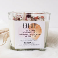 FERTILITY crystal candle for pregnancy & infertility meditation, positive energy and calming during IVF, IUI