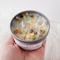 PEACEFUL HOME & HAPPINESS crystal candle for protection and positive energy attraction