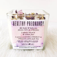 HEALTHY PREGNANCY crystal candle for pregnancy meditation, stress relief, anxiety relief & relaxation during pregnancy