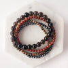 GROUNDING bracelet set for balance & inner peace - Unakite, Hematite, Smoky Quartz, Red Jasper