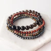 GROUNDING bracelet set for balance & inner peace - Unakite, Hematite, Smoky Quartz, Red Jasper