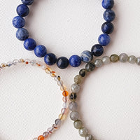 GEMINI zodiac sign bracelet set - Labradorite, Sodalite, Dendritic Agate