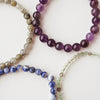 INTUITION bracelet set for third eye chakra activation, psychic abilities, and divination. Labradorite, Amethyst, Sodalite, Fluorite