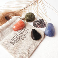 RESENTMENT & LETTING GO of relationship, attract love crystal collection for calming and negative energy release. Epidote, Blue Aventurine, Rhodonite, Black Tourmaline, Carnelian.