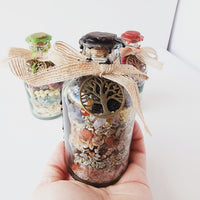 LARGE intention spell jar with crystals and herbs for witchcraft, meditation, prosperity, love, home protection