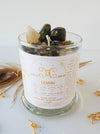 GEMINI zodiac candle with healing crystals and constellation astrology charm