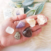 CAREER SUCCESS & Workplace crystal set for promotion and finding your dream job. Amethyst, Citrine, Smoky quartz, Pyrite, Sunstone, Selenite