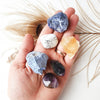 MENTAL CLARITY crystal set for mental focus, clear mind, self-discipline. White Howlite, Sodalite, Dumortierite, Citrine, Amethyst, and Fluorite