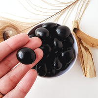 BLACK AGATE tumbled stone for stability, inner strength, protection