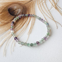 RAINBOW FLUORITE healing crystal bracelet 4mm