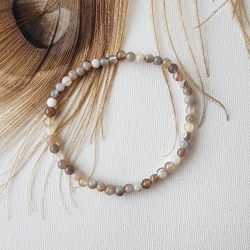 BOTSWANA AGATE healing crystal bracelet 4mm