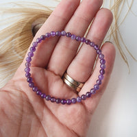 AMETHYST healing crystal bracelet 4mm