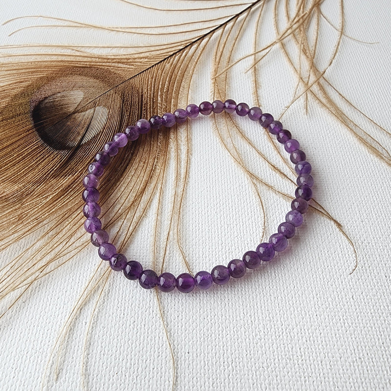 AMETHYST healing crystal bracelet 4mm