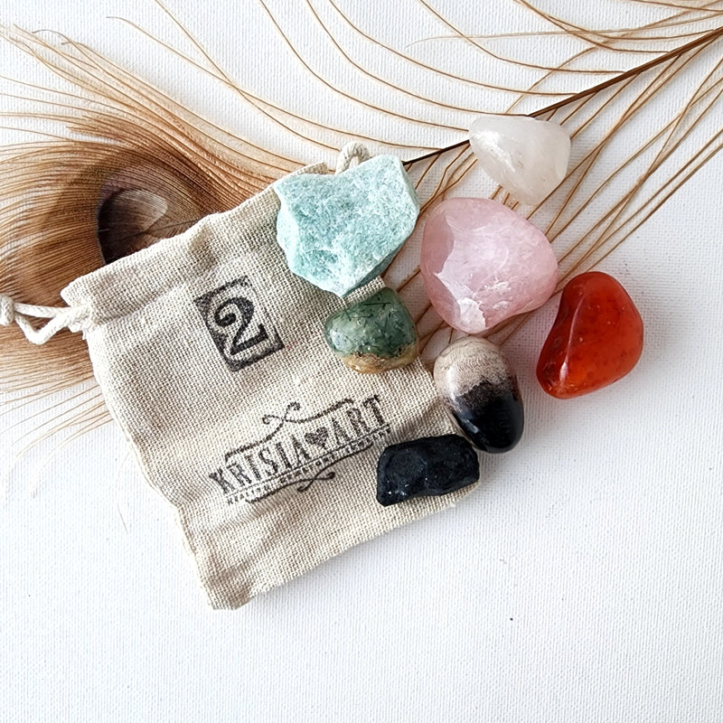 Life path NUMBER 2 healing crystals, Numerology crystal set to manifest peace, love, equilibrium