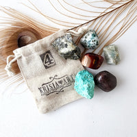 Life path NUMBER 4 healing crystals, Numerology crystal set to manifest stability, strength, prosperity