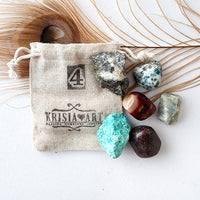 Life path NUMBER 4 healing crystals, Numerology crystal set to manifest stability, strength, prosperity