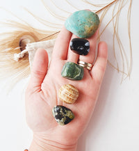 Zodiac sign VIRGO crystal set - August 23 - September 22 - horoscope astrology healing crystals - Amazonite, Jade, Brown Aragonite, Nephrite Jade, Snowflake Obsidian