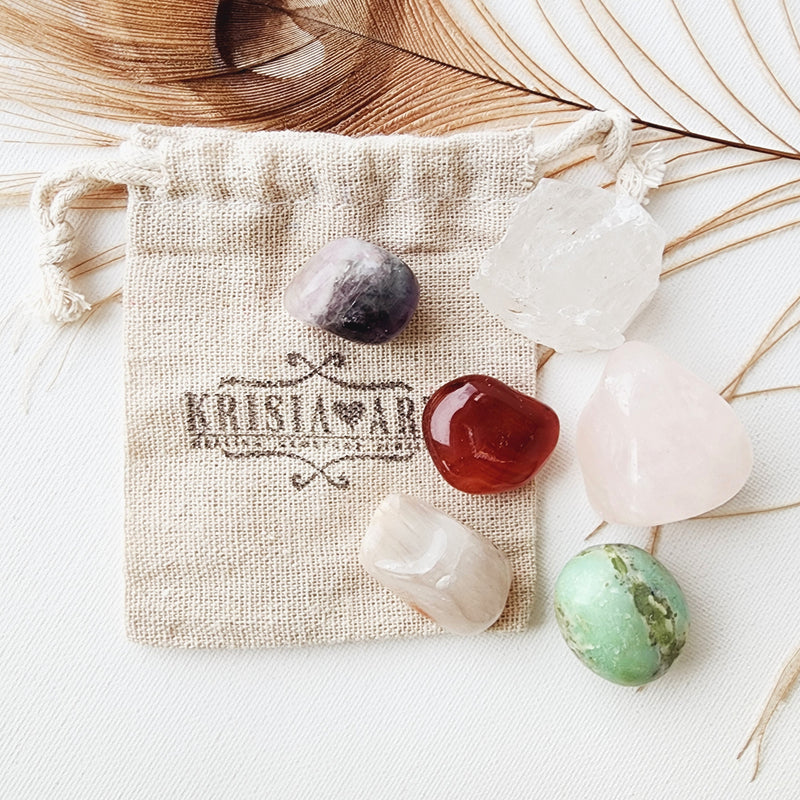 PCOS SUPPORT crystals set for comfort balance and healing, pregnancy & infertility meditation