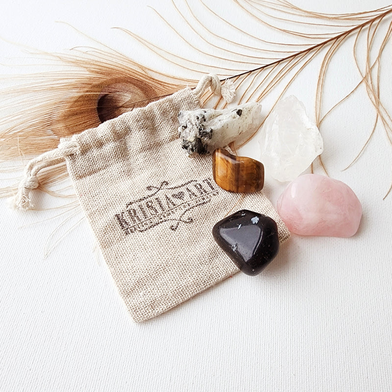 BALANCE YOUR ENERGY crystals set for well-being, meditation, calming stress and harmony