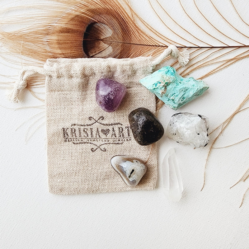 NEW MOON crystals set for new beginnings, fresh start, & intention setting