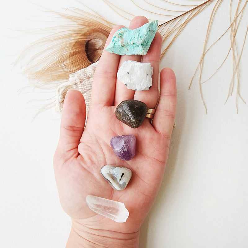 NEW MOON crystals set for new beginnings, fresh start, & intention setting