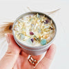 VIRGO zodiac candle with healing crystals