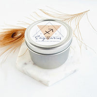 SAGITTARIUS zodiac candle with healing crystals