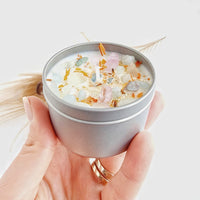 PISCES zodiac candle with healing crystals