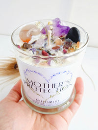 MOTHER'S PROTECTION crystal candle for meditation, stress relief & relaxation