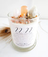 22:22 ANGEL NUMBER CANDLE with crystals & angel message for manifestation