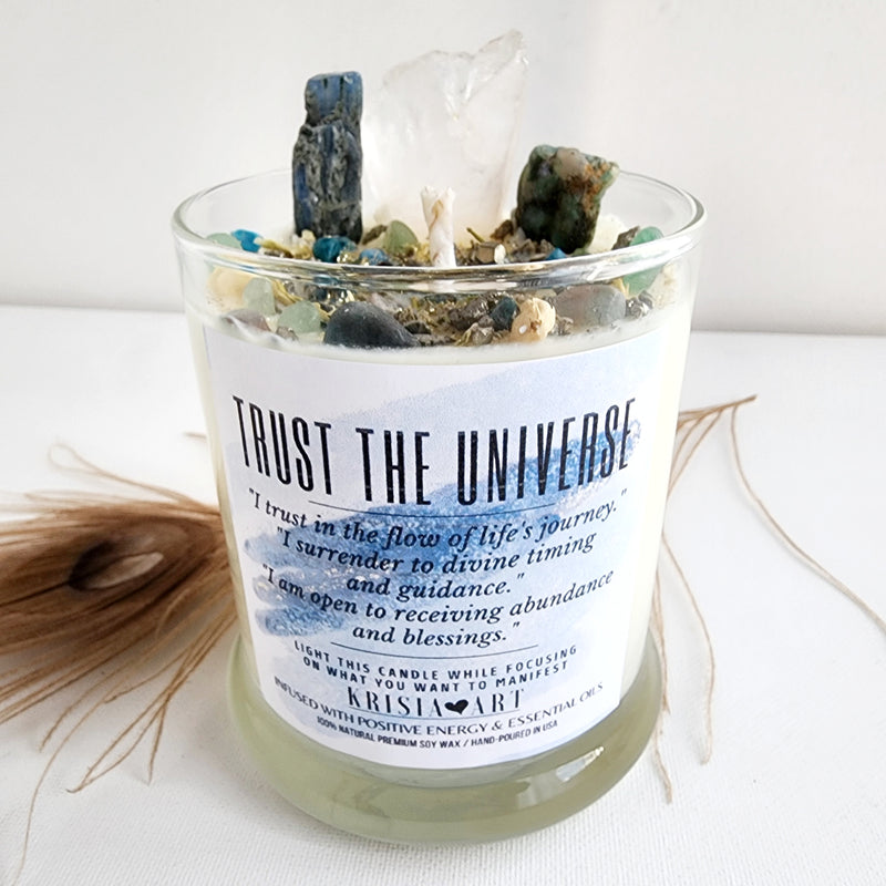 TRUST THE UNIVERSE intention candle for attraction, dream manifestation & higher connection