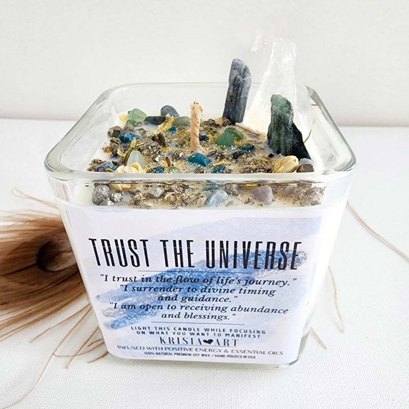 TRUST THE UNIVERSE intention candle for attraction, dream manifestation & higher connection
