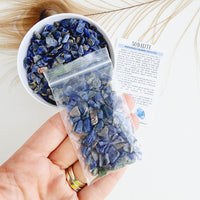 SODALITE crystal chips 1oz - No hole, polished