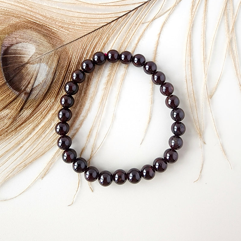 RED GARNET healing bracelet 7mm