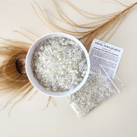 ANGEL AURA QUARTZ crystal chips 1oz - No hole, polished