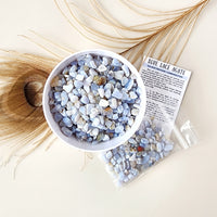 BLUE LACE AGATE crystal chips 1oz - No hole, polished