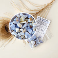 BLUE CHALCEDONY crystal chips 1oz - No hole, polished