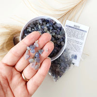 IOLITE crystal chips 1oz - No hole, polished